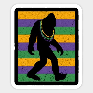 Bigfoot Mardi Gras Sasquatch Sticker